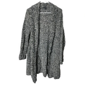 Eileen Fisher Open Cardigan XS Oversized Chunky Knit Lagenlook Boho Soft Pockets